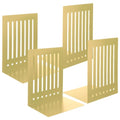 4 Pcs 10 Inch Heavy Duty Bookends Non-Skid Base Large Heavy Duty Book Ends Stopper for Office Books Vinyl Records Shelves Binders (Gold)
