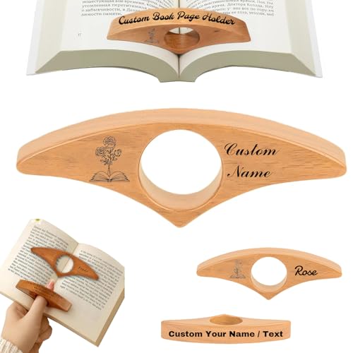 Custom Wood Thumb Book Page Holder, Personalized Reading Page Holder with Name, Customized Bookmark Page Holder Gifts for Book Lovers, Teachers Appreciation