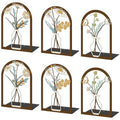 6 Pair Colourful Flower Metal Bookends Decorative Book Ends for Shelves Non-Slip Book Stopper Flower Shelf Holder for Home School Office Heavy Books
