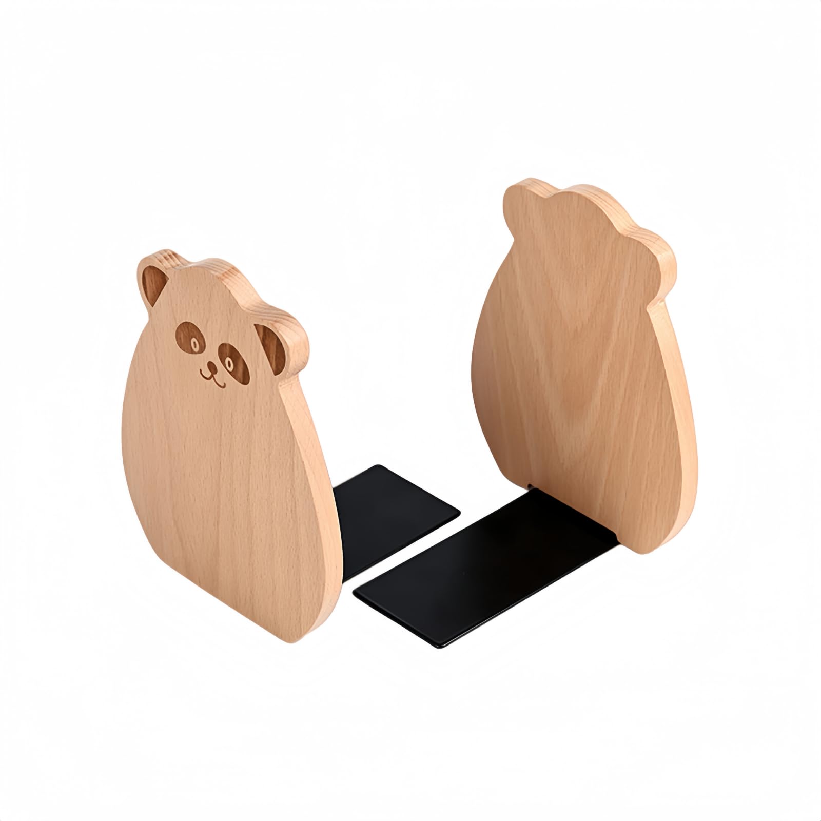 Cute Kitten-Shaped Book Ends for Shelves ，Detachable Design Bookends for Heavy Books ，with Anti-Slip Foam Pads，an Ideal Gift for Book Fans(Pack of 2) (Beech Kitten)