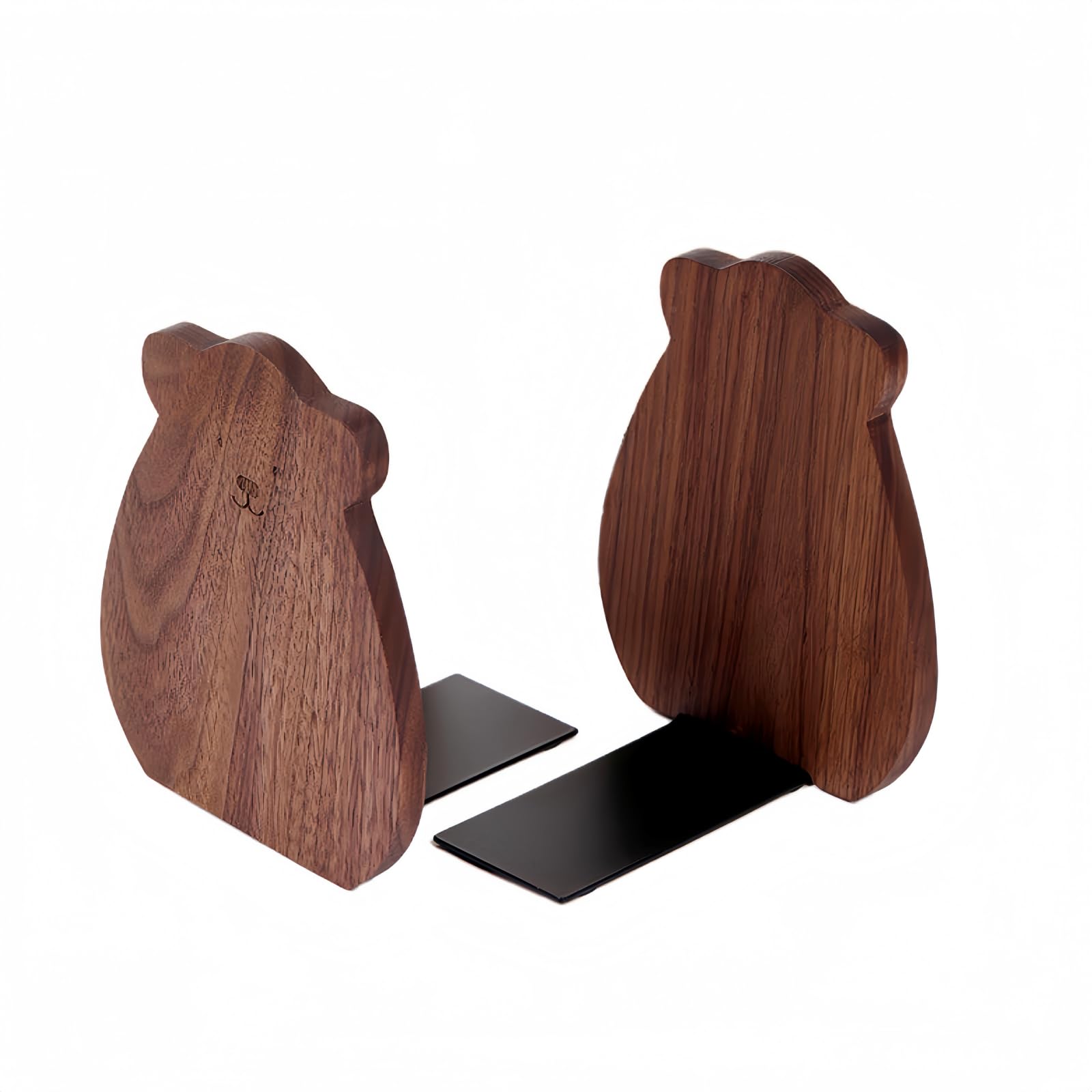 Cute Kitten-Shaped Book Ends for Shelves ，Detachable Design Bookends for Heavy Books ，with Anti-Slip Foam Pads，an Ideal Gift for Book Fans(Pack of 2) (Beech Kitten)