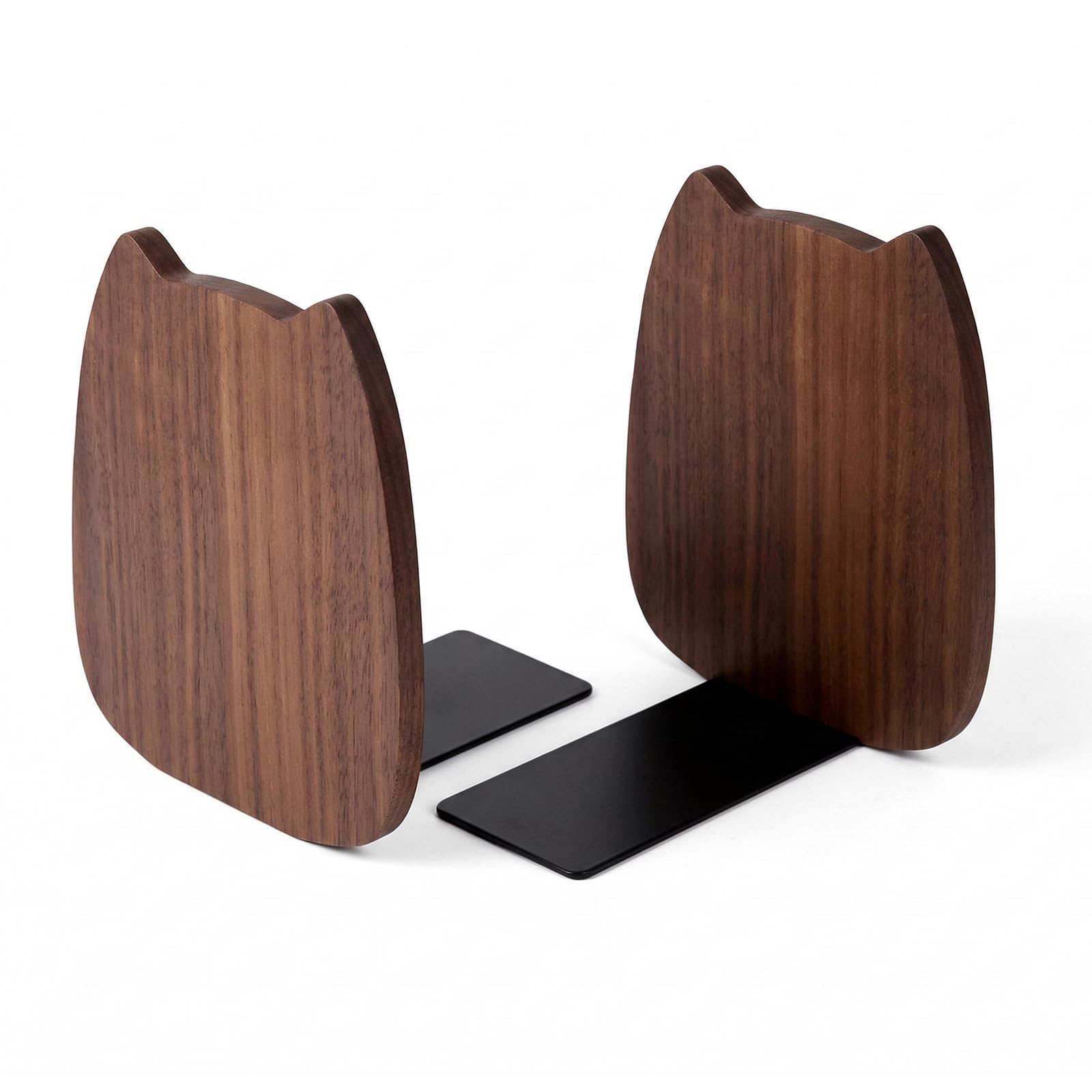 Cute Kitten-Shaped Book Ends for Shelves ，Detachable Design Bookends for Heavy Books ，with Anti-Slip Foam Pads，an Ideal Gift for Book Fans(Pack of 2) (Beech Kitten)