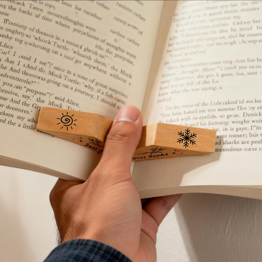 Personalized Thumb Book Page Holder, Custom Wooden Page Holder with Name, Book Accessories for Reading Lovers, Personalized Bookish Gifts for Teachers Readers Book Lovers (Style 02)
