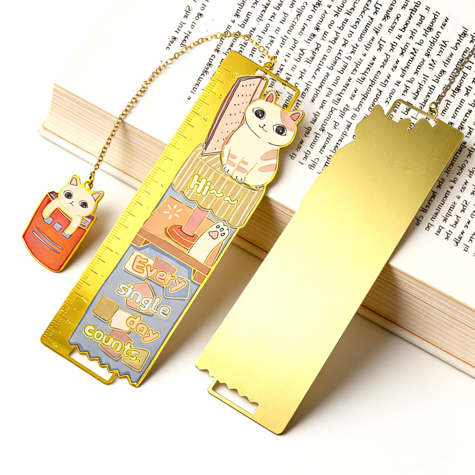 Cat Bookmark Set,with Two Cat Thumb Book Page Holders,Pen Holder,and Cat Magnetic Bookmarks,Metal Book Marks for Reading,Book Accessories,Cat Lover Gift,Cute Bookmarks for Women,Cat Lovers,7 Pcs